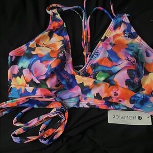 Holipick Women's Floral Bikini Top